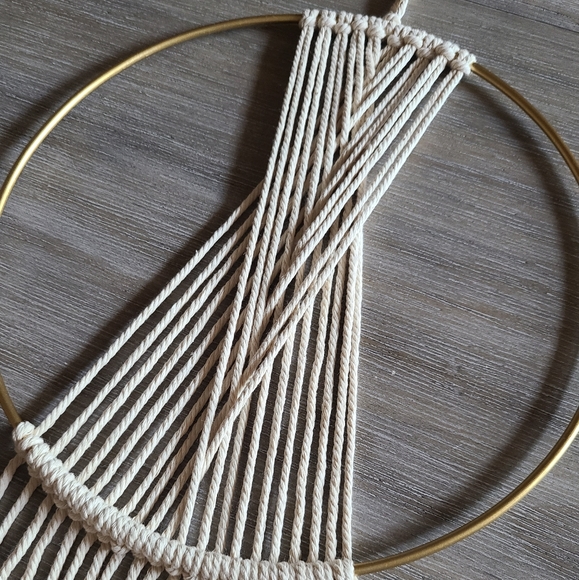 Macrame Geometric Wall Decor Hanging Hoop - Picture 7 of 7